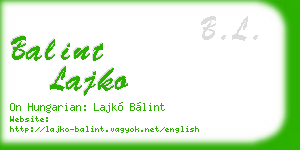 balint lajko business card